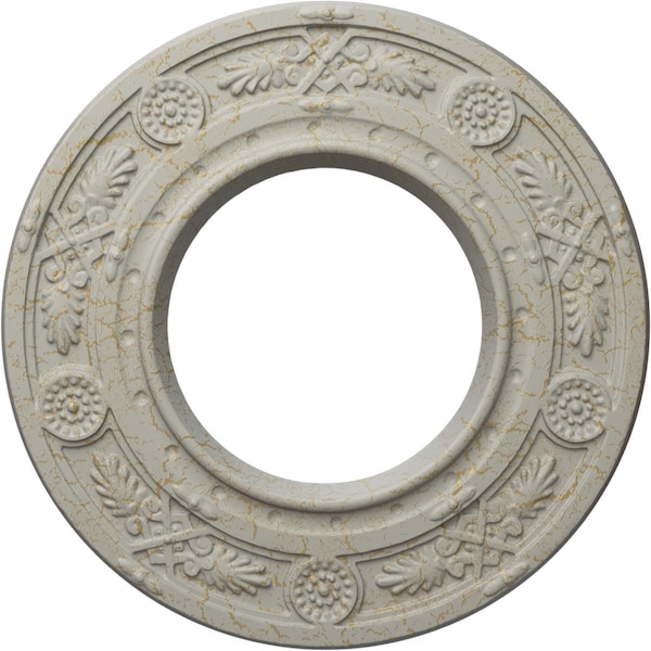 Ekena Millwork Daniela Ceiling Medallion (Canopies up to 3 7/8"), 8"OD x 3 7/8"ID x 1/2"P, Pot of Cream Crackle CM08DNPCC - main